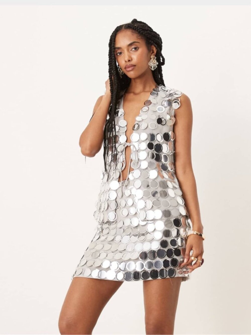 Silver Sequin Party Dress